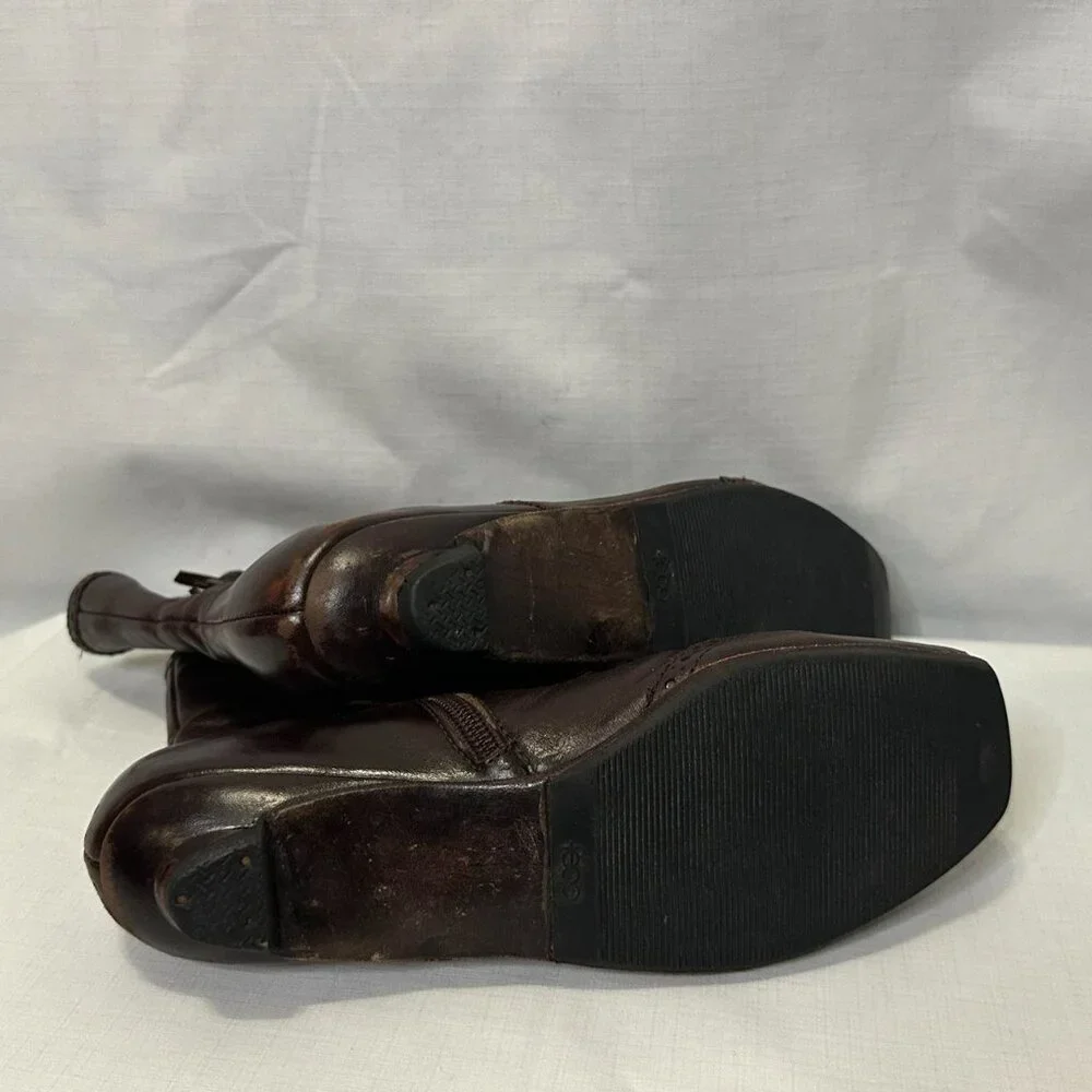 Febo Vintage Argentine Brown Leather Wingtip Ankle Boots -Tassel Detail Size 6.5
